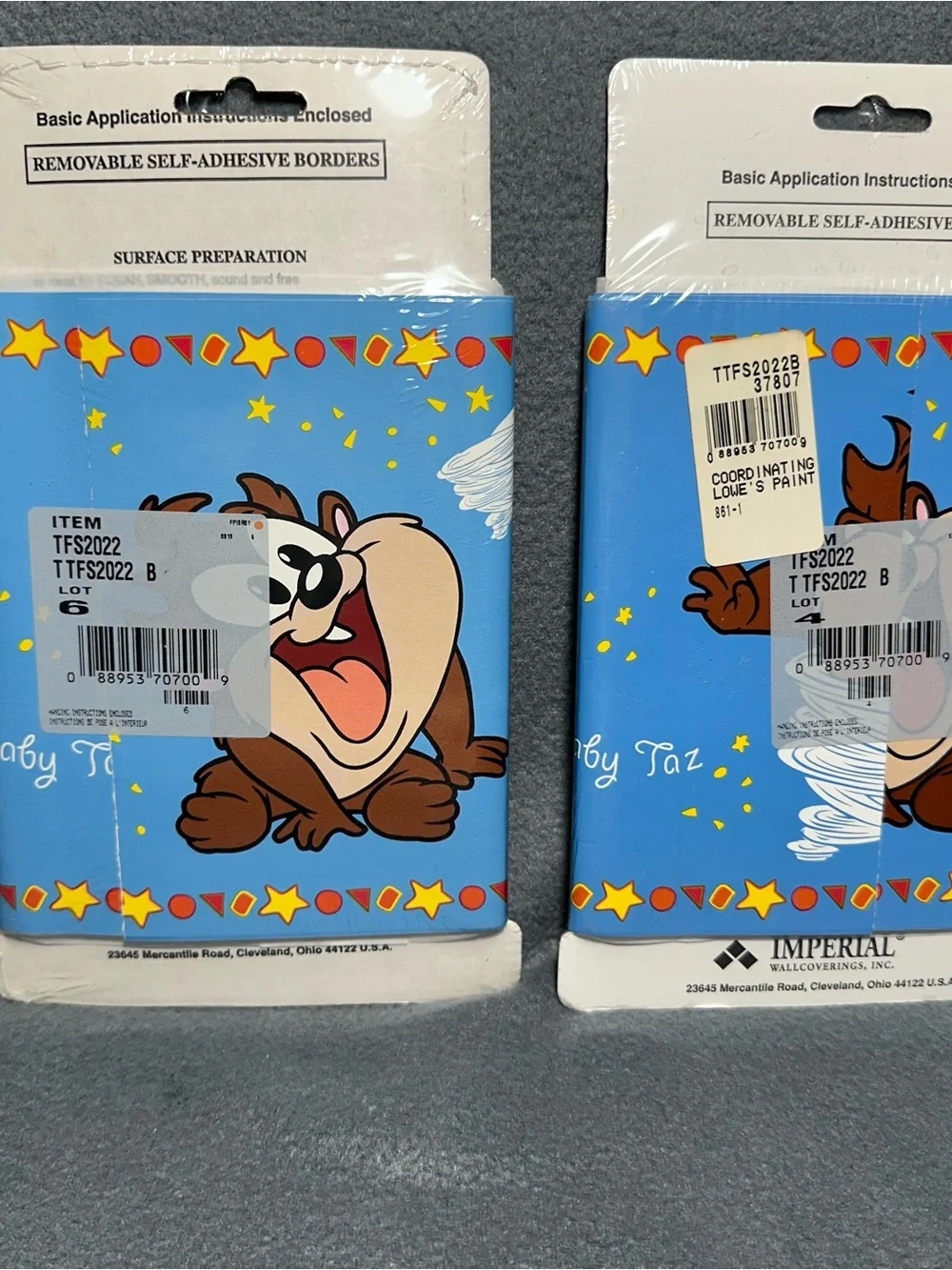 Looney Tunes Baby Taz Blue Self-Adhesive Border by Imperial